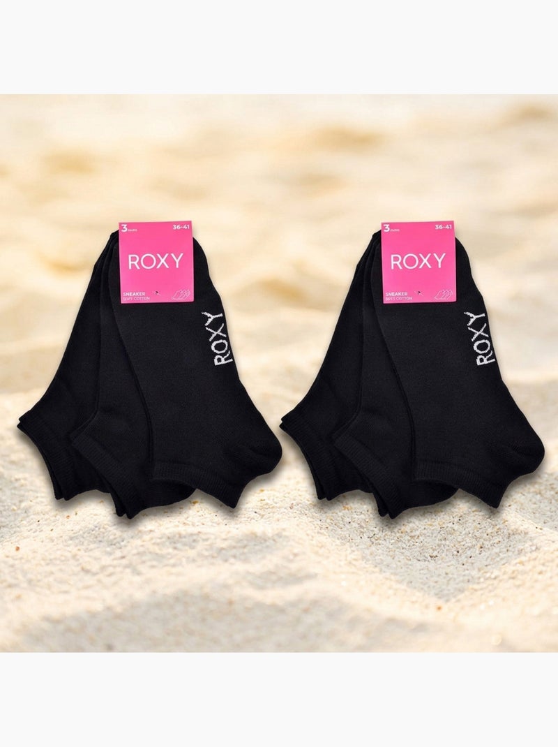 Calcetines niña Sneaker Pack 6 ROXY - Algodón Transpirable Negro - Kiabi