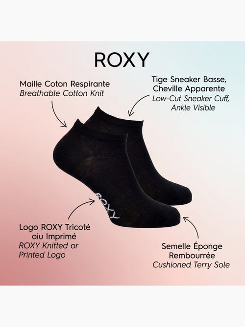 Calcetines niña Sneaker Pack 6 ROXY - Algodón Transpirable - Kiabi Calcetines niña Sneaker Pack 6 ROXY - Algodón Transpirable - Kiabi