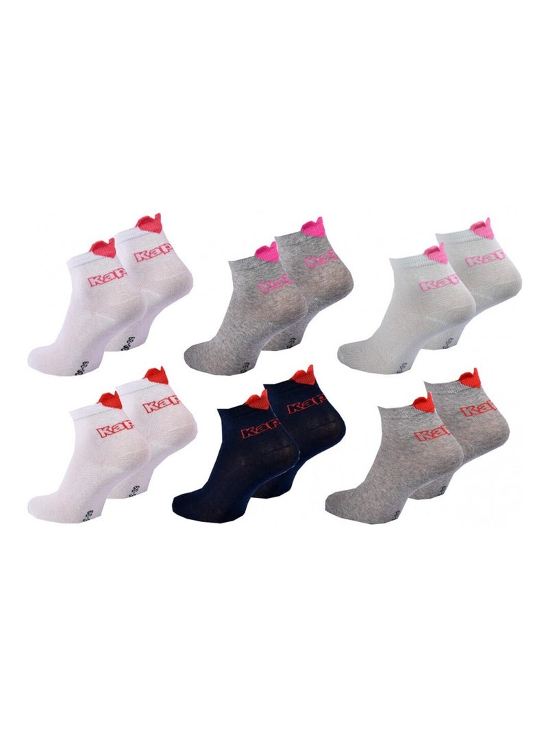 Calcetines Niña VILLE KAPPA - Pack de 6 Gris blanco negro - Kiabi