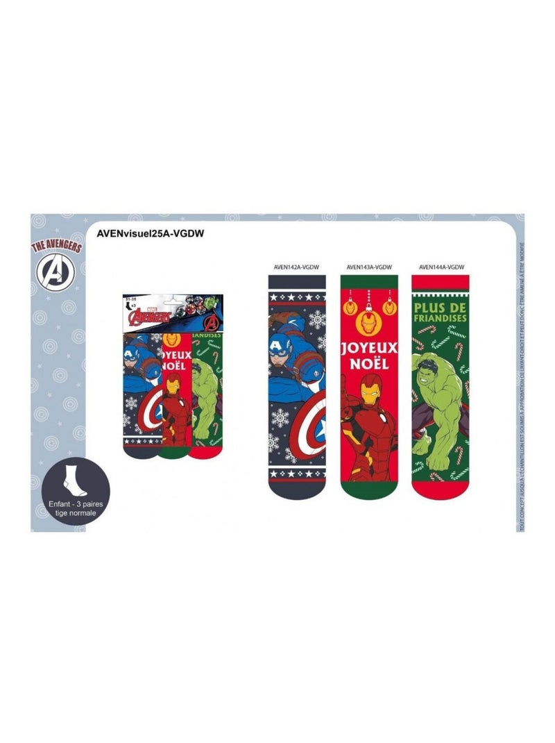 Calcetines Niño AVENGERS - Pack de 6 Azul Verde Azul - Kiabi