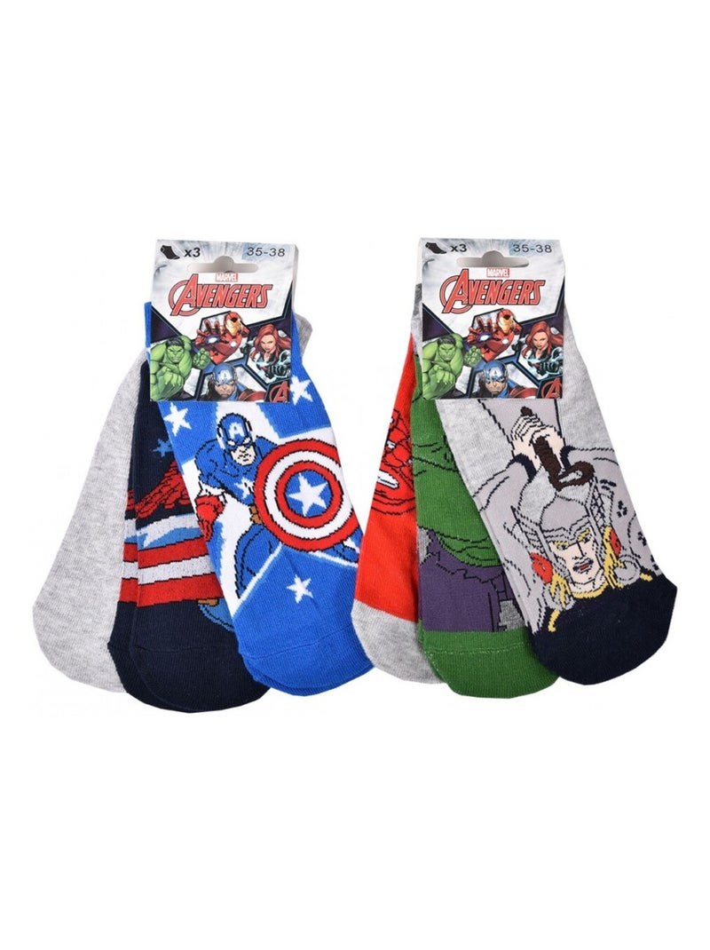 Calcetines Niño AVENGERS - Pack de 6 Gris rojo azul - Kiabi