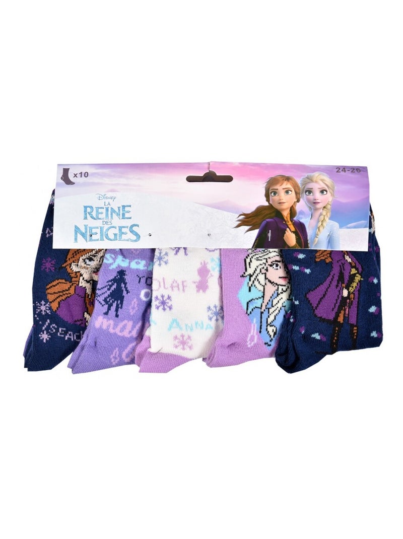 Calcetines niño DISNEY en Algodón - Pack de 10 Blanco Rosa oscuro Blanco - Kiabi
