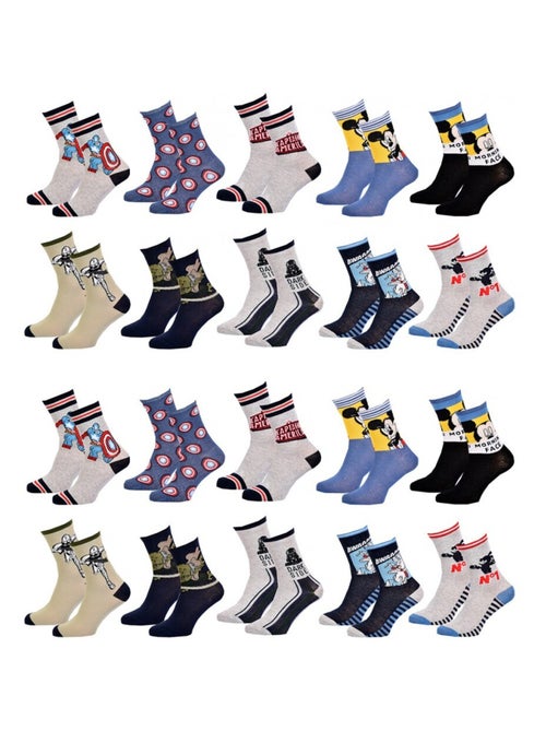 Calcetines niño DISNEY en Algodón - Pack de 20 - Kiabi