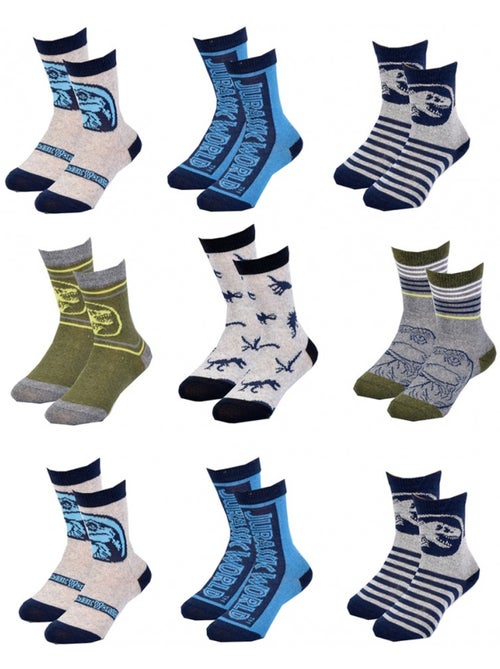 Calcetines Niño JURASSIC WORLD fantasía - Surtido modelos según llegadas - Pack de 9 - Kiabi