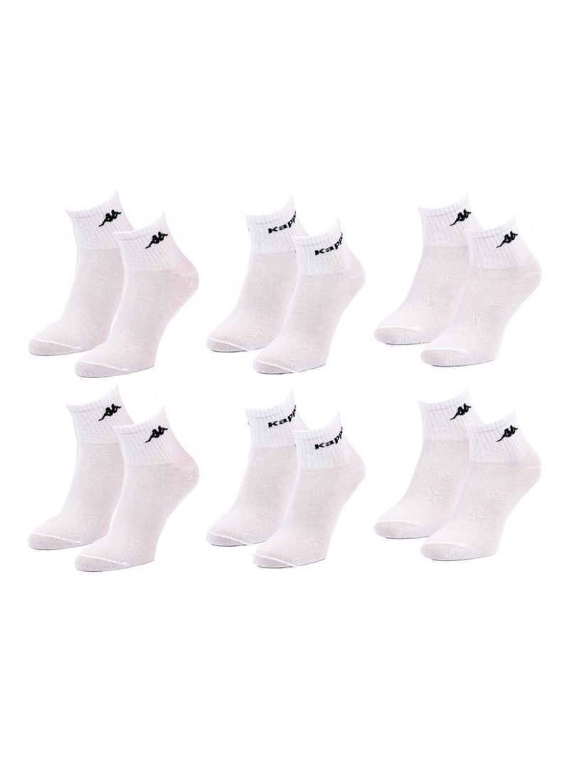 Calcetines Niño KAPPA QUARTER - Pack de 6 Blanco - Kiabi