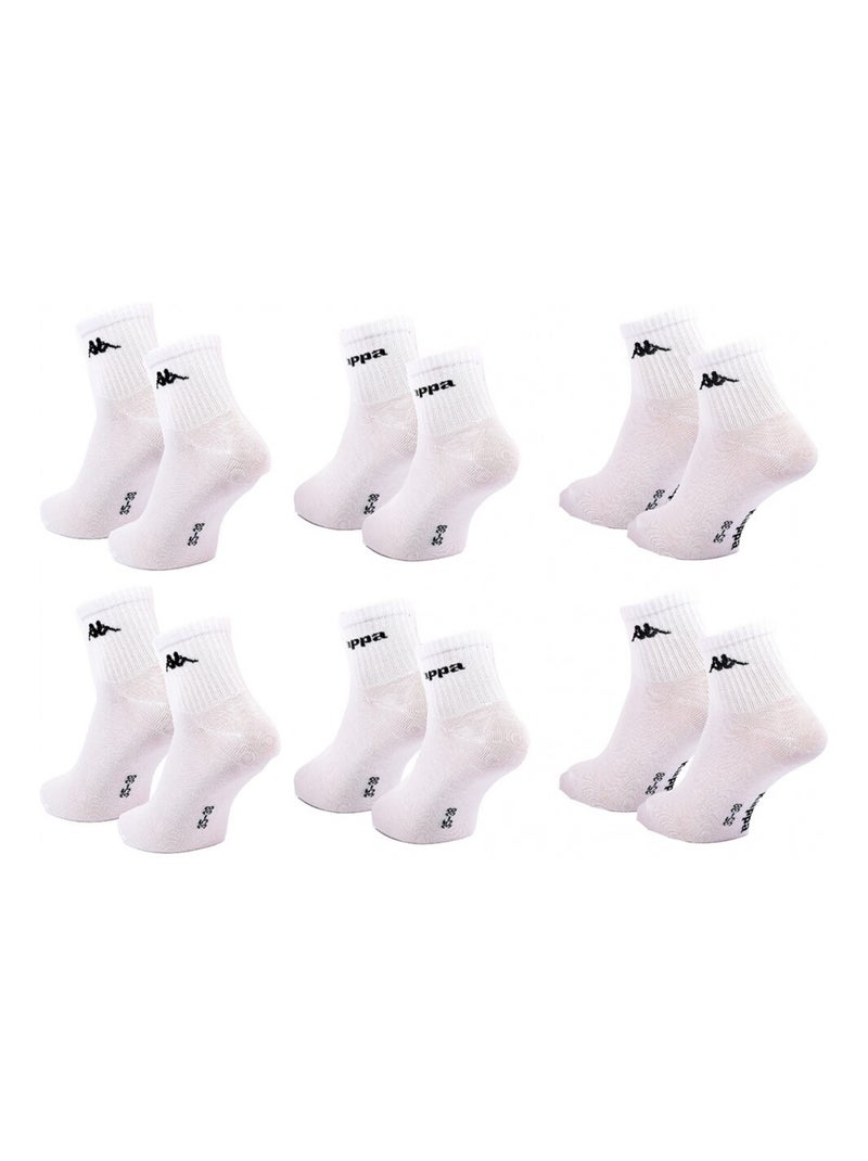 Calcetines Niño KAPPA QUARTER - Pack de 6 Blanco - Kiabi