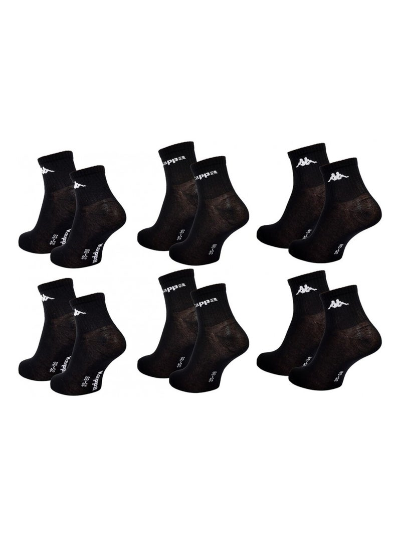 Calcetines Niño KAPPA QUARTER - Pack de 6 Negro - Kiabi