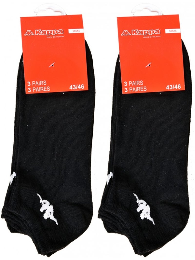Calcetines Niño KAPPA Tobilleros de Algodón Mayoritario - Pack de 6 Negro - Kiabi