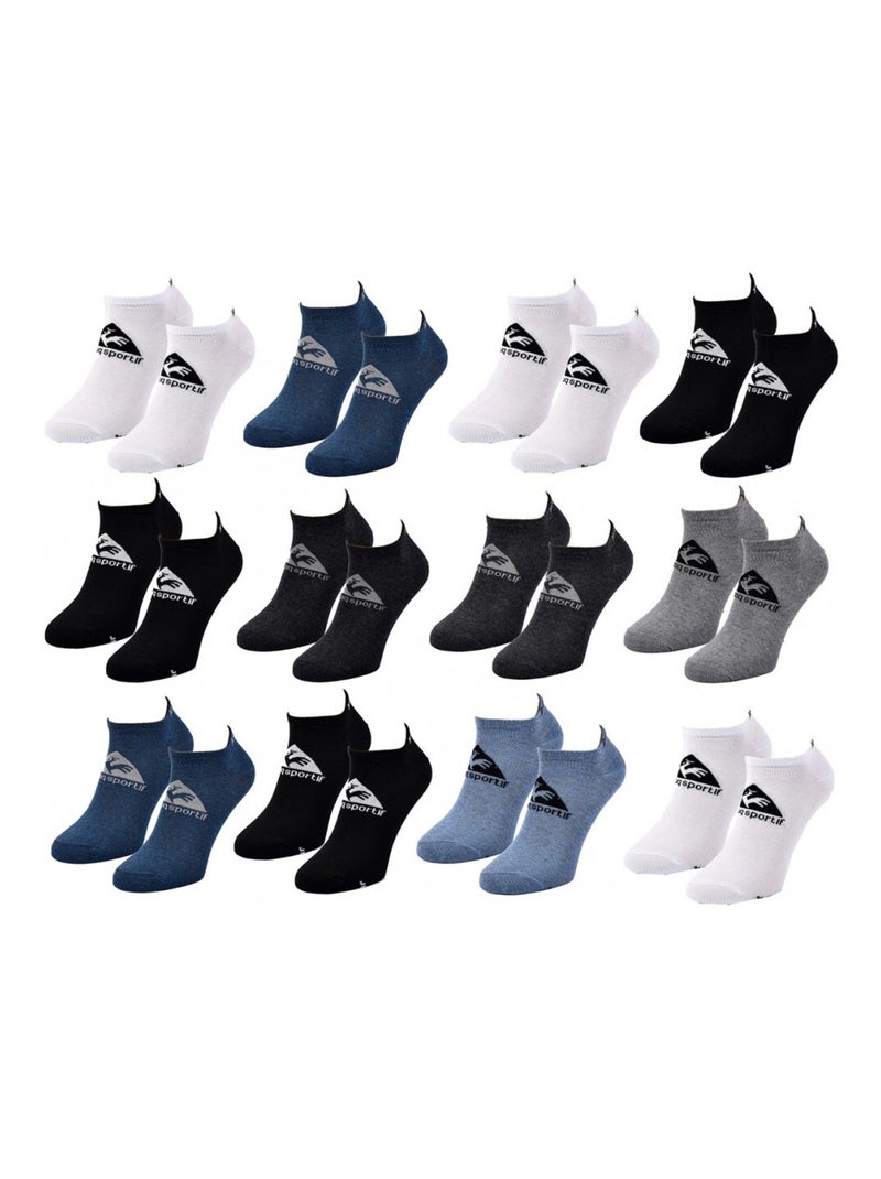 Calcetines Niño LE COQ SPORTIF - Pack de 12 Negro Multicolor Gris - Kiabi