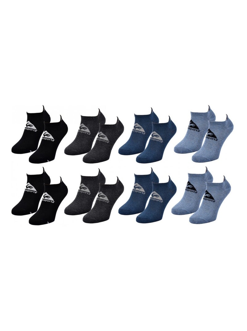 Calcetines Niño LE COQ SPORTIF - Pack de 8 Negro Gris claro Azul - Kiabi