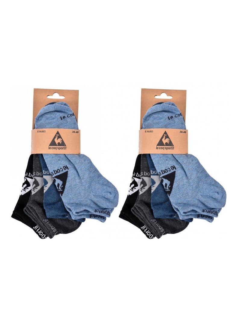 Calcetines Niño LE COQ SPORTIF - Pack de 8 Negro Gris claro Azul - Kiabi