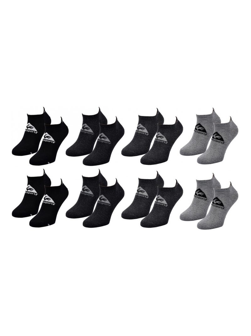 Calcetines Niño LE COQ SPORTIF - Pack de 8 Negro Gris Gris - Kiabi