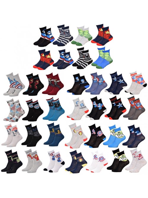 Calcetines niño Licencia Avengers fantasía - Pack de 9 - Kiabi Calcetines niño Licencia Avengers fantasía - Pack de 9 - Kiabi