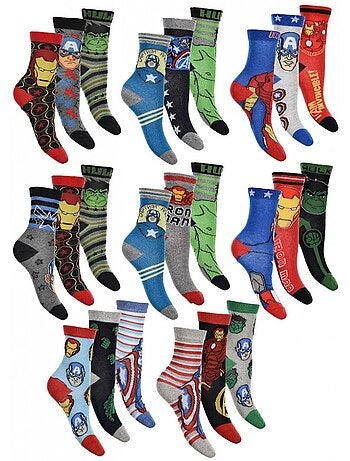 Calcetines niño licencia Comics Superhéroes fantasía - Pack de 9