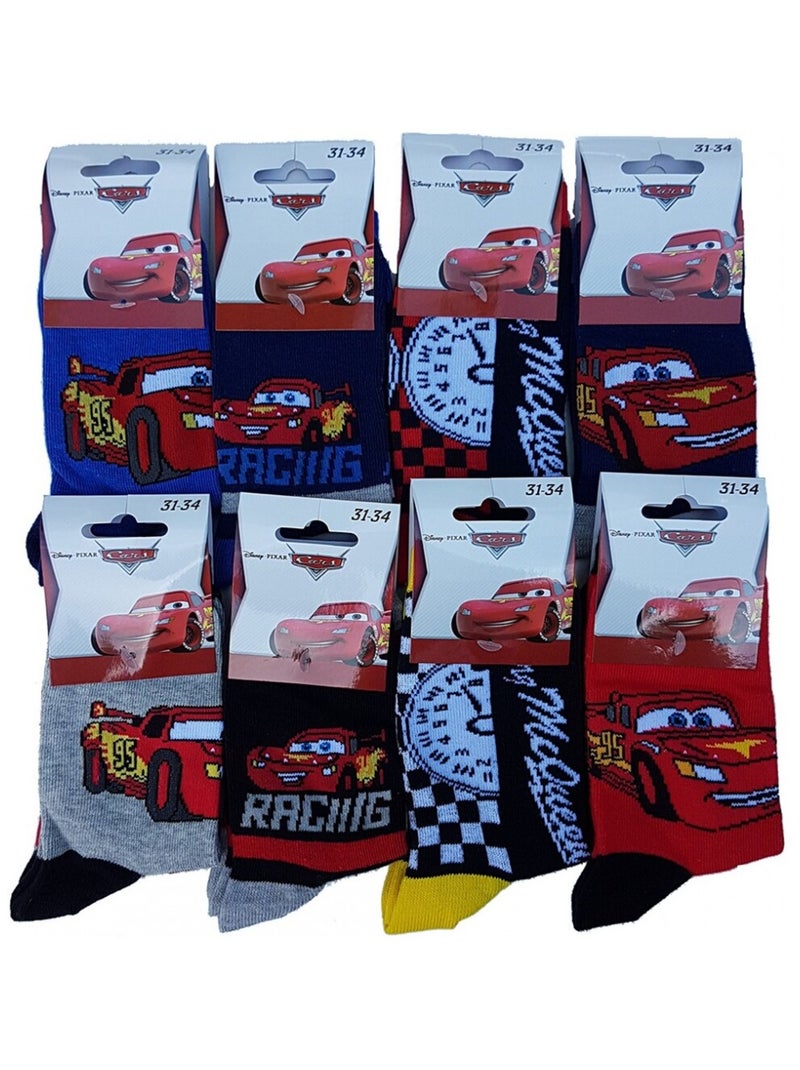 Calcetines Niño Licencia PACK DE 12 PARES CARS Gris rojo blanco - Kiabi