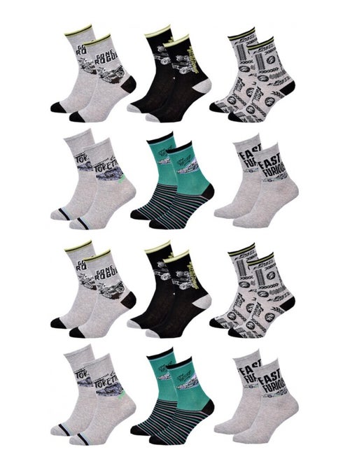 Calcetines Niño Licencia PACK DE 12 PARES FAST AND FURIOUS - Kiabi