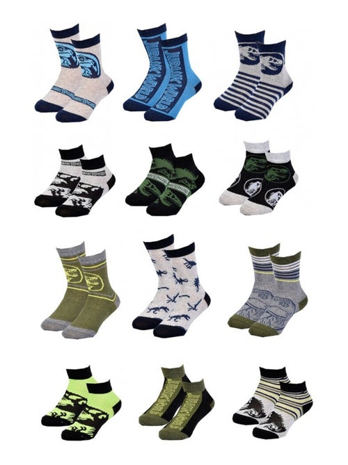 Calcetines Niño Licencia PACK DE 12 PARES JURASSIC PARK - Kiabi