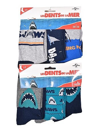 Calcetines Niño Licencia PACK DE 12 PARES LOS DIENTES DEL TIBURÓN