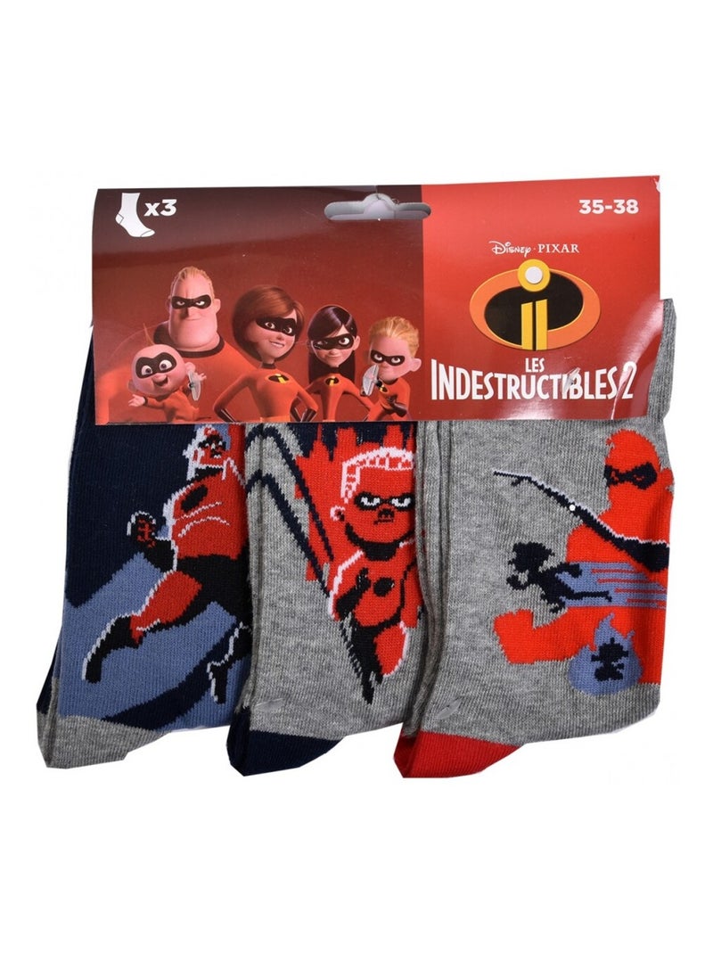 Calcetines Niño Licencia PACK DE 12 PARES LOS INCREÍBLES Negro Rojo Gris - Kiabi