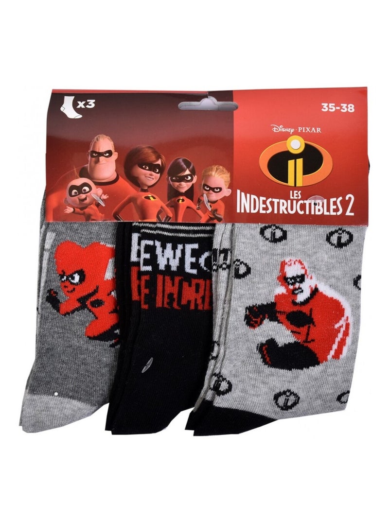 Calcetines Niño Licencia PACK DE 12 PARES LOS INCREÍBLES Negro Rojo Gris - Kiabi