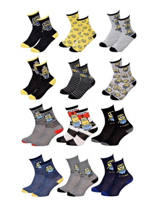 Calcetines Niño Licencia PACK DE 12 PARES MINIONS - Kiabi