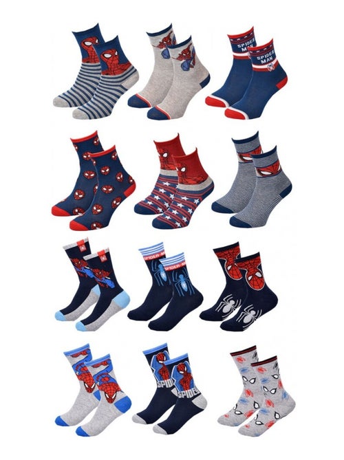 Calcetines Niño Licencia PACK DE 12 PARES SPIDER-MAN - Kiabi Calcetines Niño Licencia PACK DE 12 PARES SPIDER-MAN - Kiabi