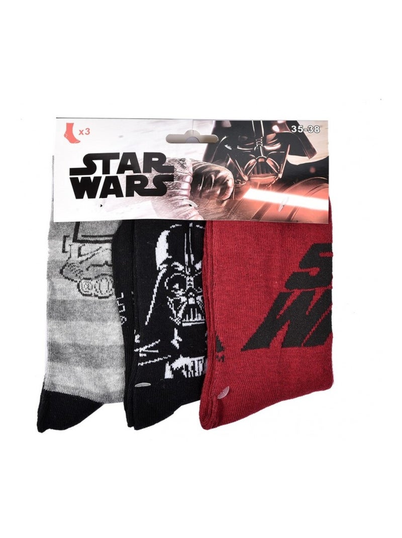 Calcetines Niño Licencia PACK DE 12 PARES STAR WARS Gris burdeos Negro - Kiabi