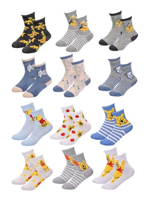 Calcetines Niño Licencia PACK DE 12 PARES WINNIE EL OSO - Kiabi