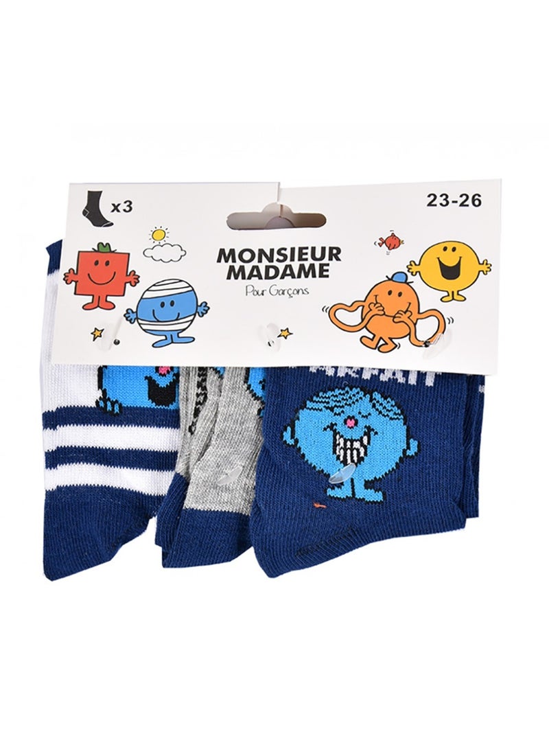 Calcetines Niño Licencia PACK DE 3 PARES Azul Azul cielo Gris - Kiabi