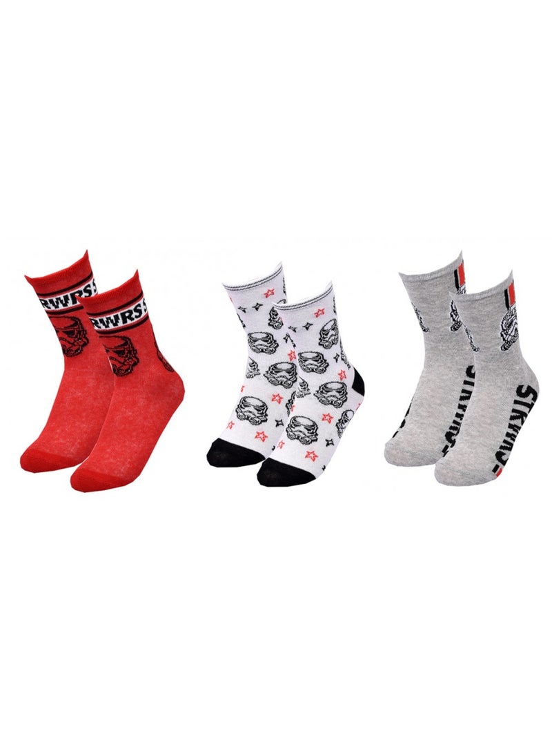Calcetines Niño Licencia PACK DE 3 PARES Blanco Rojo Gris - Kiabi