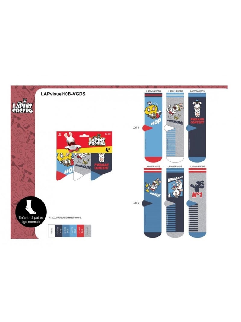 Calcetines Niño Licencia PACK DE 3 PARES Negro Azul cielo - Kiabi