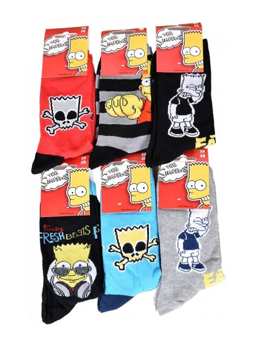 Calcetines Niño Licencia SIMPSONS fantasía - Pack de 6 - Kiabi
