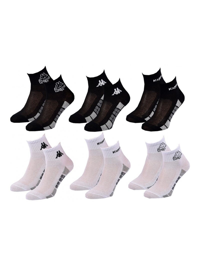 Calcetines Niño QUARTER KAPPA - Pack de 6 Negro Blanco Gris - Kiabi