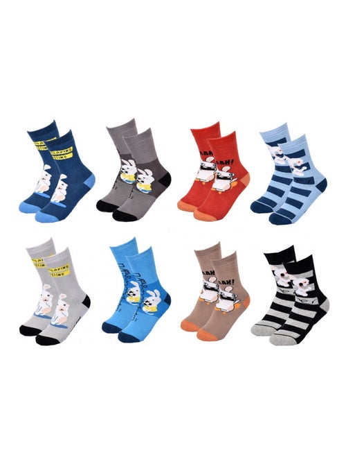 Calcetines Niño RABBIDS CRETINS ABS Antideslizante - Pack de 8 - Kiabi