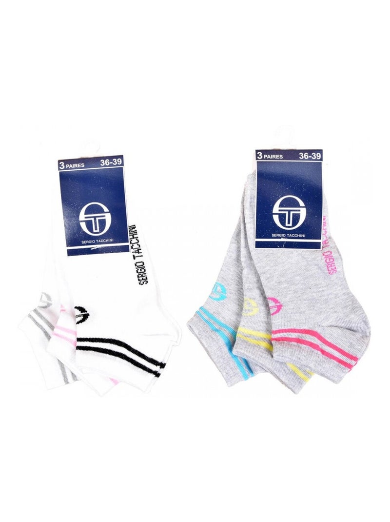 Calcetines Niño SERGIO TACCHINI Tobilleros de Algodón Mayoritario - Pack de 6 Multicolor - Kiabi
