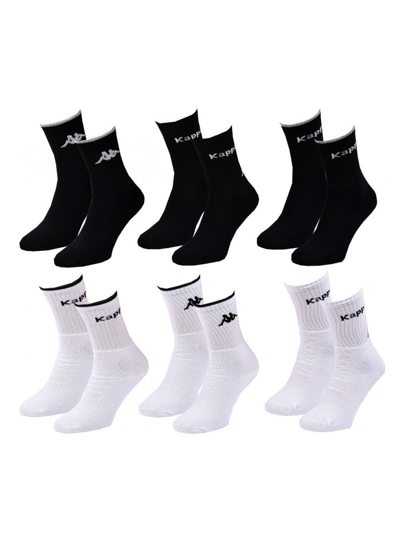 Calcetines Niño TENNIS KAPPA - Pack de 6 Negro Blanco - Kiabi