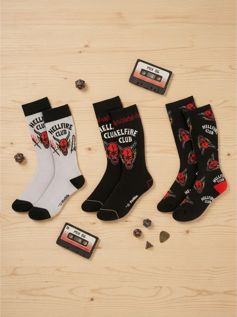 Calcetines pack de 3 en algodón suave stranger things netflix Negro - Kiabi