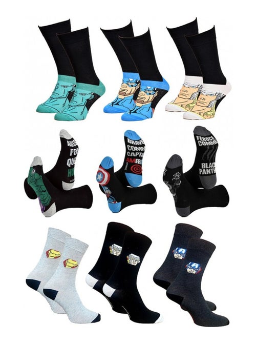 Calcetines Pack Hombre AVENGERS - Pack de 9 - Kiabi