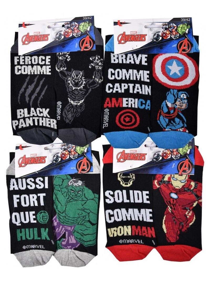 Calcetines Pack Hombre AVENGERS - Pack de 9 Negro Multicolor Gris - Kiabi