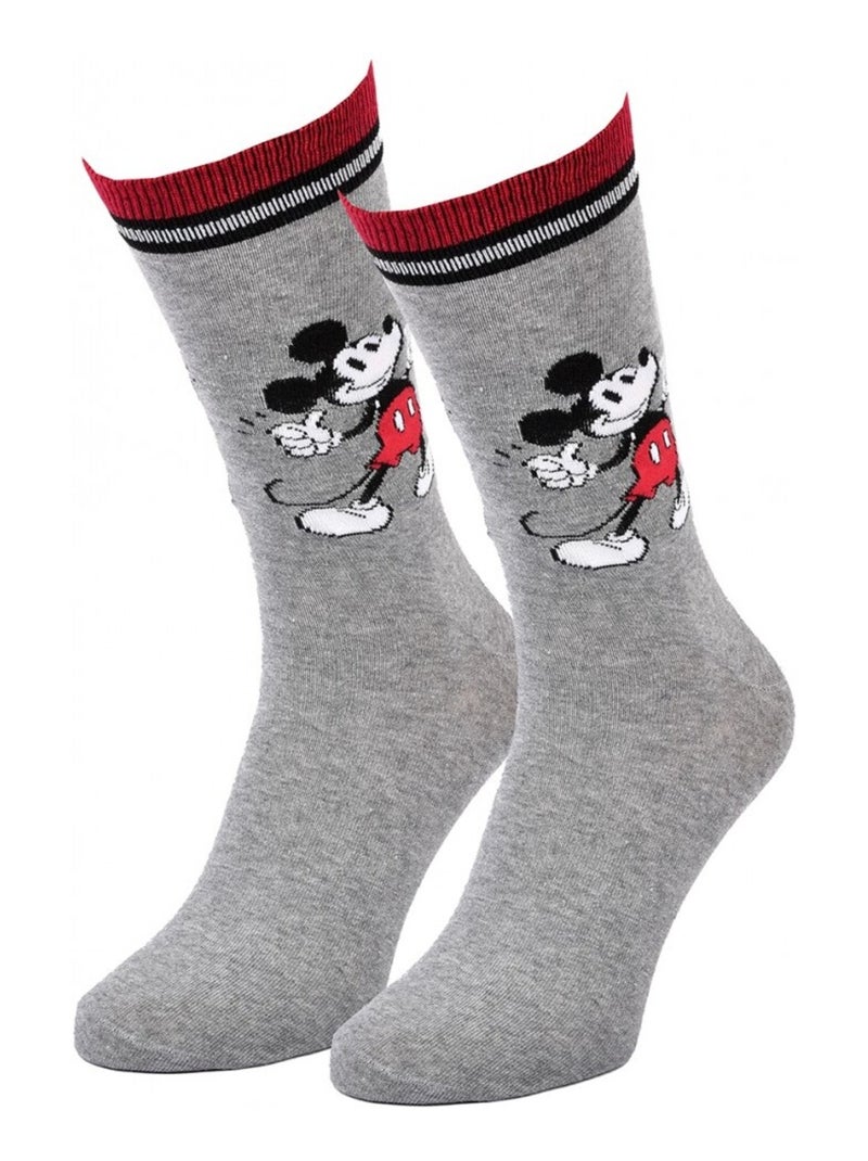 Calcetines Pack Hombre DISNEY MICKEY MOUSE Gris rojo blanco - Kiabi