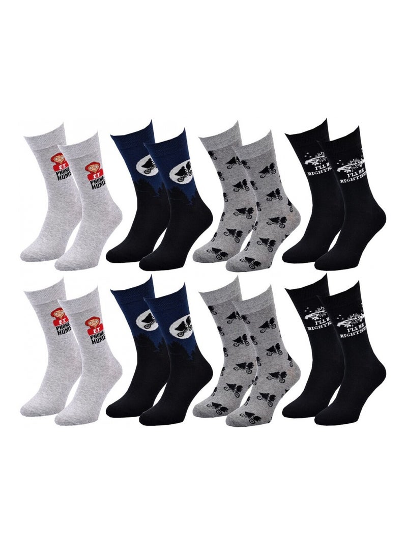 Calcetines Pack Hombre E.T EL EXTRATERRESTRE - Pack de 8 Gris amarillo negro - Kiabi