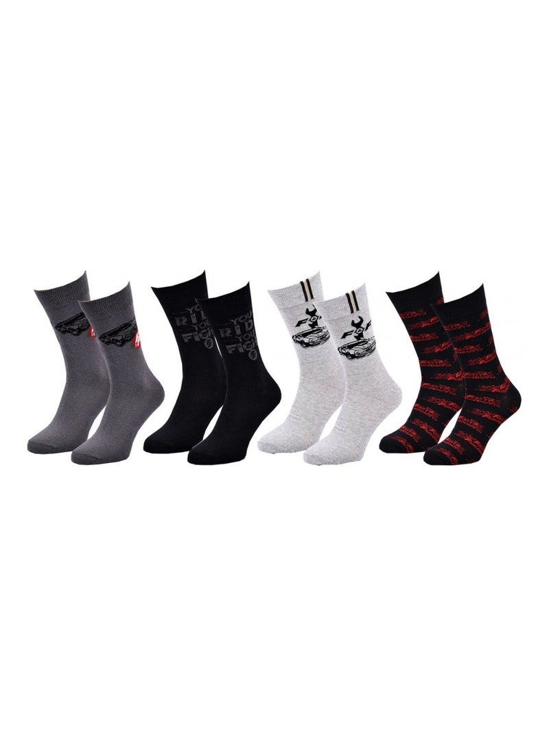 Calcetines Pack Hombre FAST AND FURIOUS - Pack de 4 Gris gris antracita negro - Kiabi