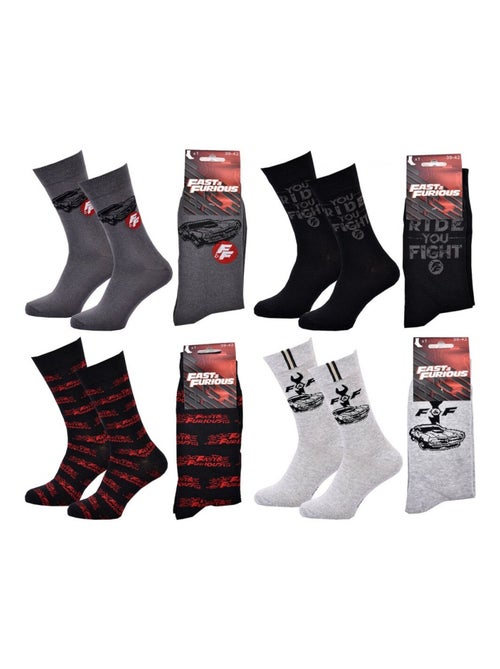 Calcetines Pack Hombre FAST AND FURIOUS - Pack de 4 - Kiabi