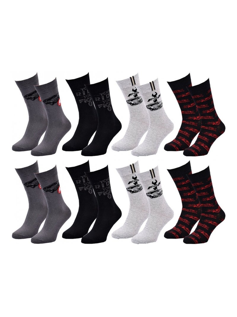 Calcetines Pack HOMBRE FAST AND FURIOUS - Pack de 8 Gris gris antracita negro - Kiabi