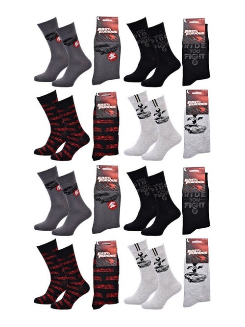 Calcetines Pack HOMBRE FAST AND FURIOUS - Pack de 8 - Kiabi