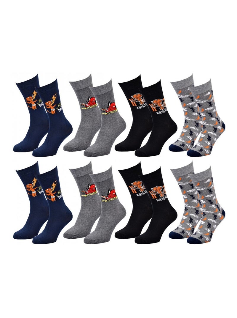 Calcetines Pack HOMBRE HOT STUFF - Pack de 8 Azul gris claro Negro - Kiabi