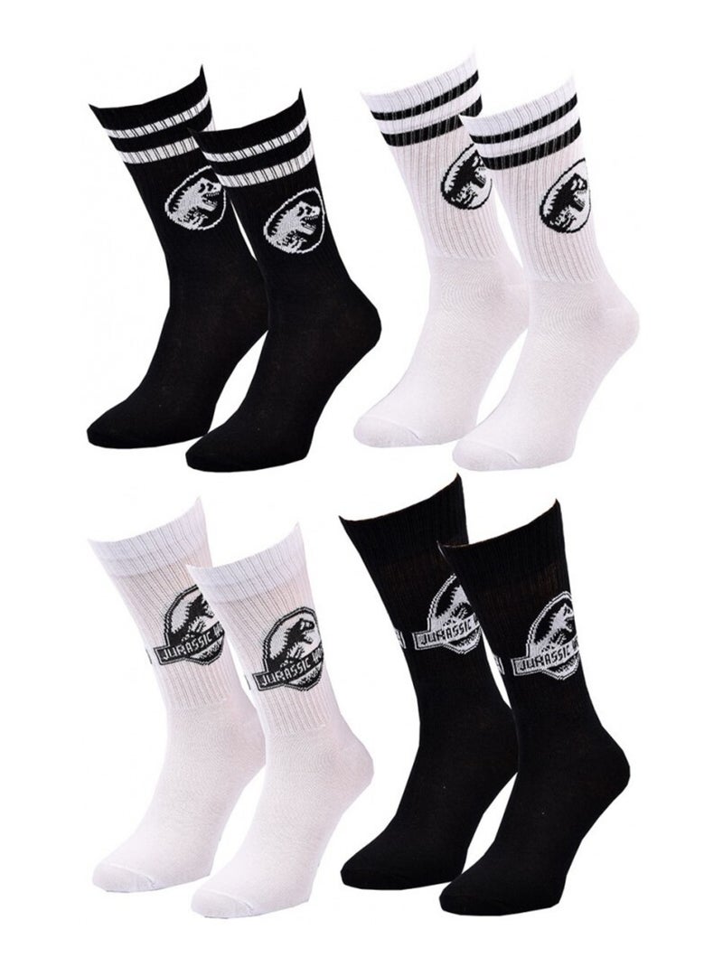 Calcetines Pack HOMBRE JURASSIC WORLD - Pack de 4 Negro Blanco - Kiabi