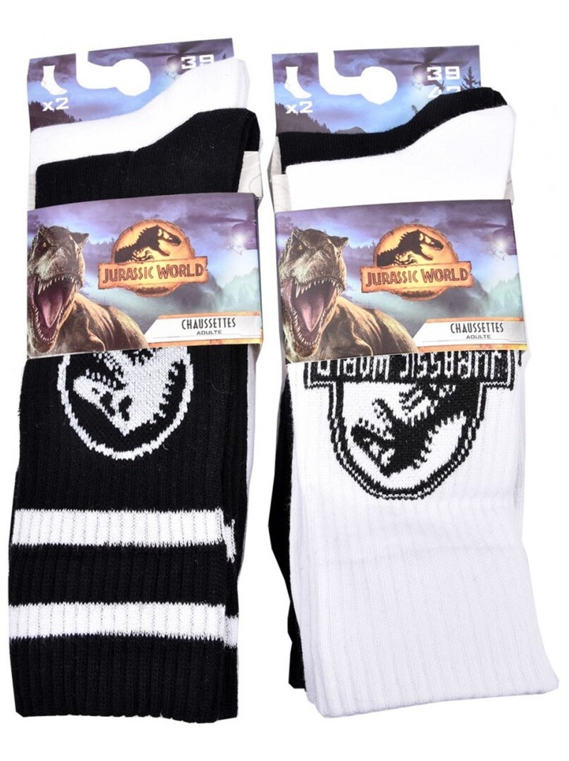 Calcetines Pack HOMBRE JURASSIC WORLD - Pack de 4 Negro Blanco - Kiabi