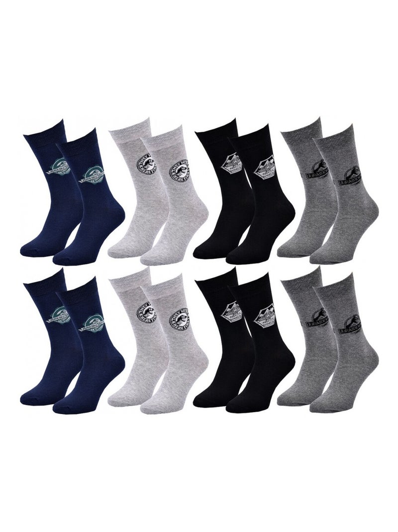 Calcetines Pack Hombre JURASSIC WORLD - Pack de 8 Azul gris claro Negro - Kiabi
