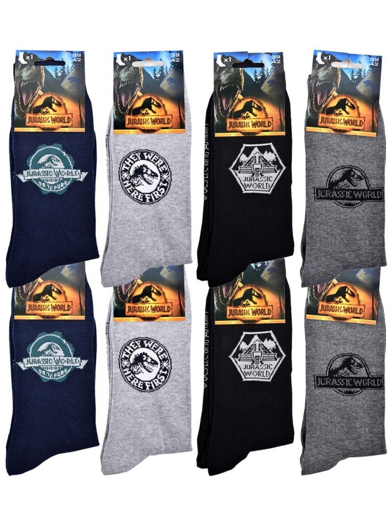 Calcetines Pack Hombre JURASSIC WORLD - Pack de 8 Azul gris claro Negro - Kiabi